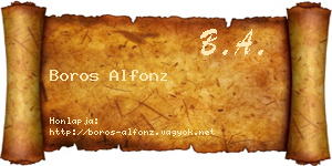Boros Alfonz névjegykártya